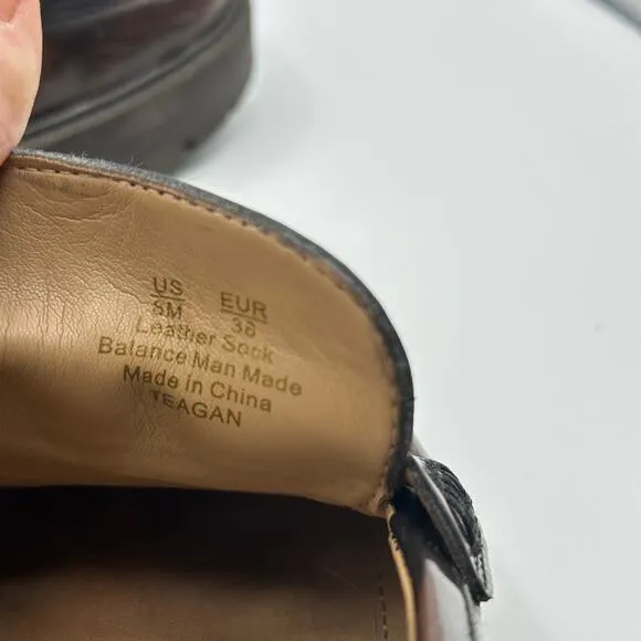 SAM EDELMAN Teagan Chunky Lug Sole Horsebit Loafers Brown Sz 8