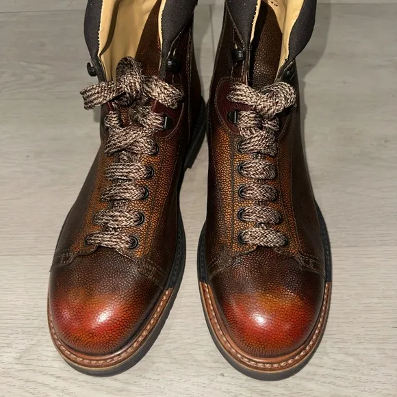 Santoni Everest Men's Brown Leather Hiking Boots