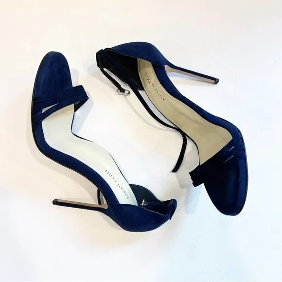 Sarah Flint Perfect Sandals 100mm Size 40 Navy Suede