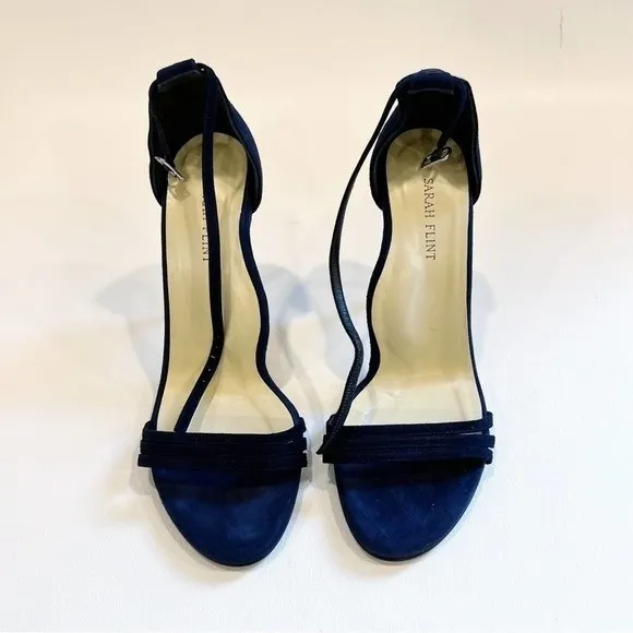 Sarah Flint Perfect Sandals 100mm Size 40 Navy Suede