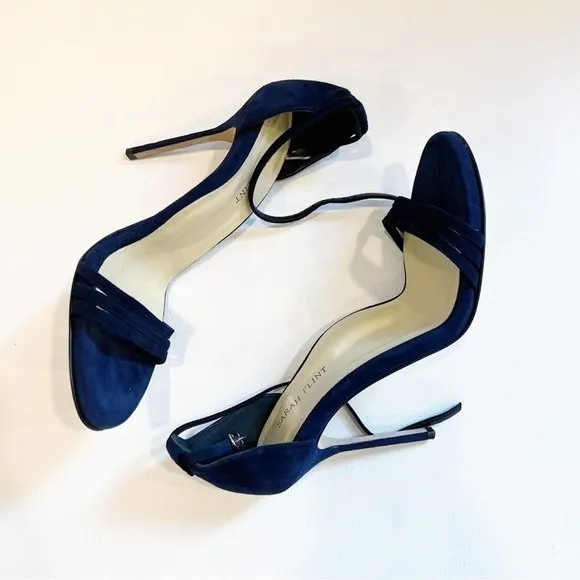 Sarah Flint Perfect Sandals 100mm Size 40 Navy Suede
