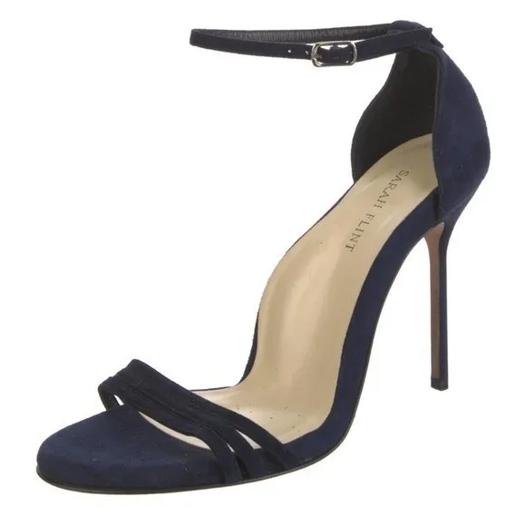 Sarah Flint Perfect Sandals 100mm Size 40 Navy Suede