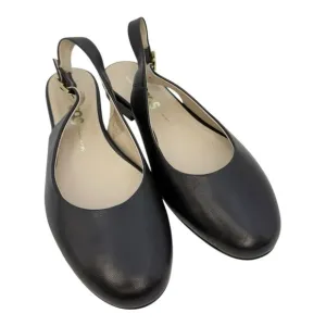 SAS Black Leather Slingback Flats/Sandals Size 5.5 M Made In Italy