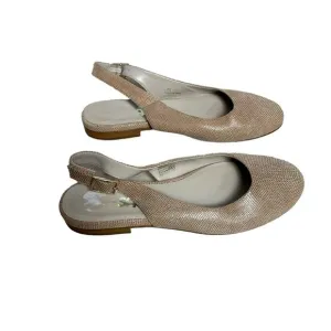 SAS Chloe J5 Beige Leather Snake Skin Pattern Slingback Closed Toe Flats Size 7M