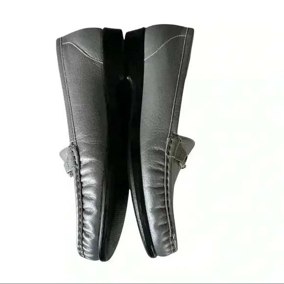 SAS METALLIC SILVER LOAFERS!! Size 8!! GREAT WORK SHOE MADE FOR COMFORT!!