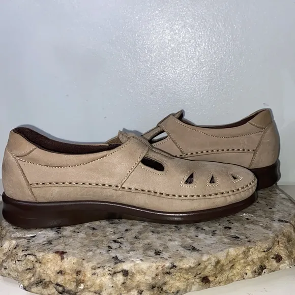SAS Roamer EZ Strap Leather Orthopedic Comfort Walking Shoe Sage Women’s Size 7