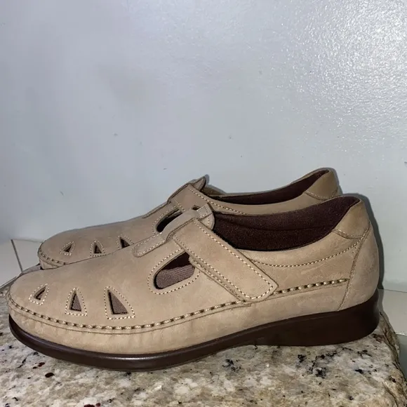 SAS Roamer EZ Strap Leather Orthopedic Comfort Walking Shoe Sage Women’s Size 7