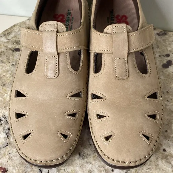 SAS Roamer EZ Strap Leather Orthopedic Comfort Walking Shoe Sage Women’s Size 7