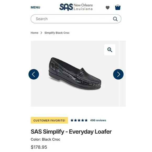 SAS Simplify Everyday Crocodile Embossed Leather Moccasin Loafers