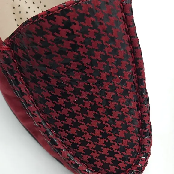 SAS Simplify Red Tetris Pattern Nubuck Leather Slip-On Loafers Womens Size 9.5 W