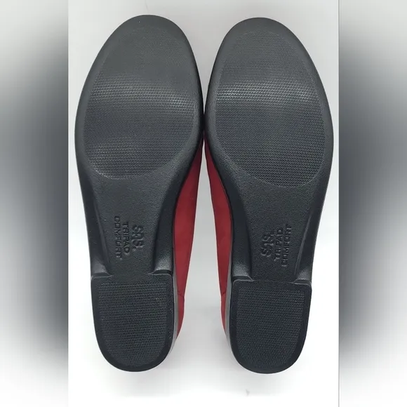 SAS Simplify Red Tetris Pattern Nubuck Leather Slip-On Loafers Womens Size 9.5 W