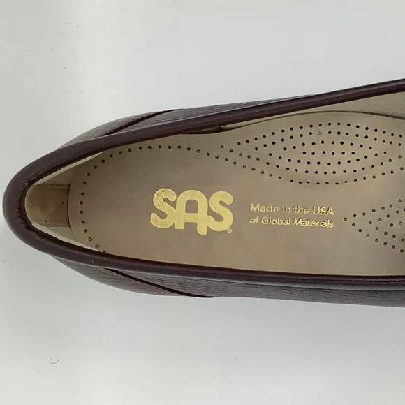 SAS Size 8.5N Antique Wine Simplify Loafers Slip On Leather Moccasin M26-3