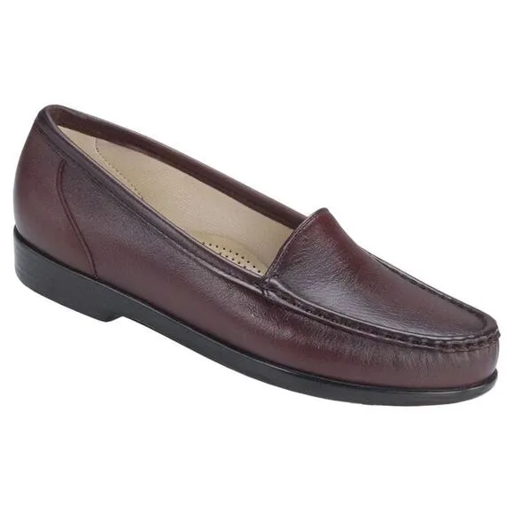 SAS Size 8.5N Antique Wine Simplify Loafers Slip On Leather Moccasin M26-3