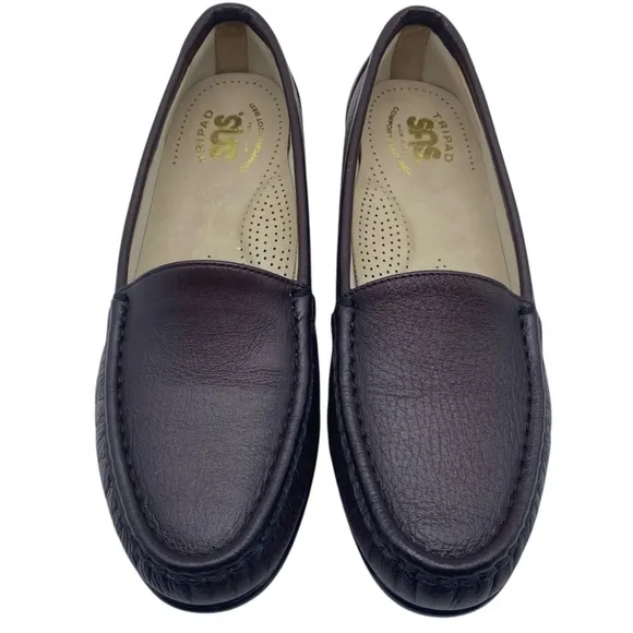 SAS Womens Shoes Simplify Loafers Sz 7.5 Medium Brown Antique Wine Flats Padded