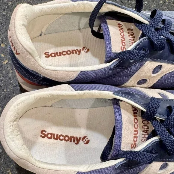 Saucony Shadow Retro Sneakers. Size 11. Navy/off white.