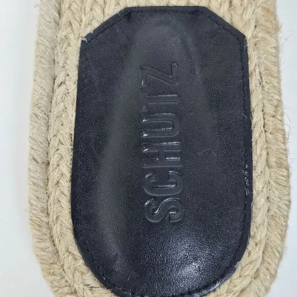 SCHUTZ Women's Sun Sun Rafia Emilien Slide Slip On Sandals Women Size 8.5 B