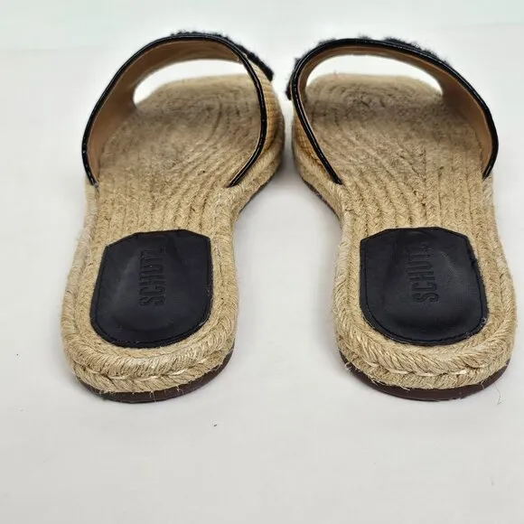 SCHUTZ Women's Sun Sun Rafia Emilien Slide Slip On Sandals Women Size 8.5 B