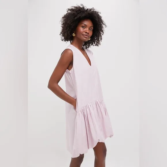 SEA NEW YORK Lilac Emmet Poplin Bubble Tank Dress