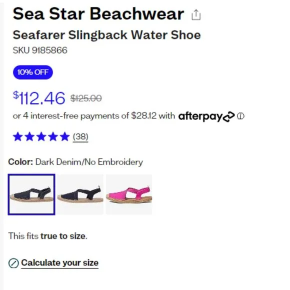 Sea Star Beachwear Womens Hot Pink Seafarer Slingback Water Shoe NEW NIB $125