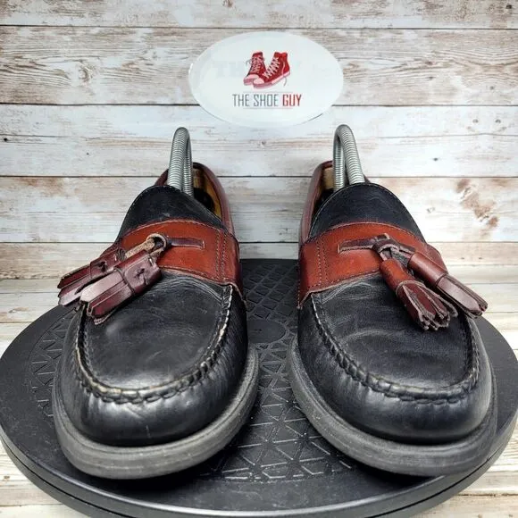 Sebago Lites Men’s Size 9.5 Black Leather Loafers Shoes with Tassels Made In USA