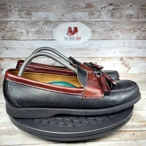 Sebago Lites Men’s Size 9.5 Black Leather Loafers Shoes with Tassels Made In USA