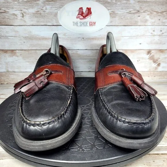 Sebago Lites Men’s Size 9.5 Black Leather Loafers Shoes with Tassels Made In USA