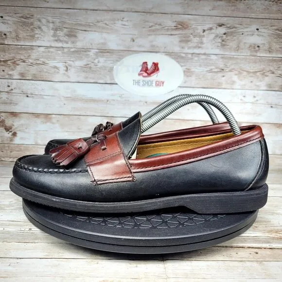 Sebago Lites Men’s Size 9.5 Black Leather Loafers Shoes with Tassels Made In USA