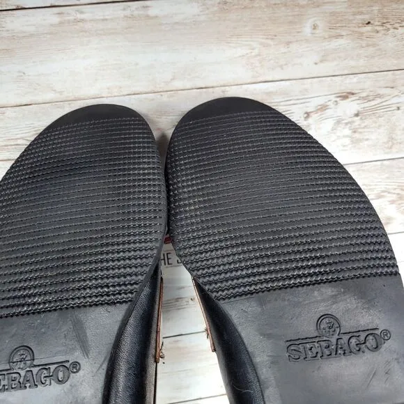 Sebago Lites Men’s Size 9.5 Black Leather Loafers Shoes with Tassels Made In USA