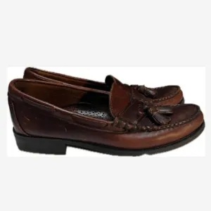 Sebago Loafers Shoes Men's Size 7.5 S Hand Sewn In USA Brown Leather Tassels