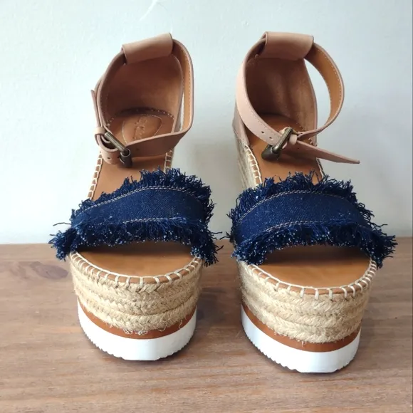 See By Chloé Glyn fringed wedge espadrille wedge sandals nwob 10.5