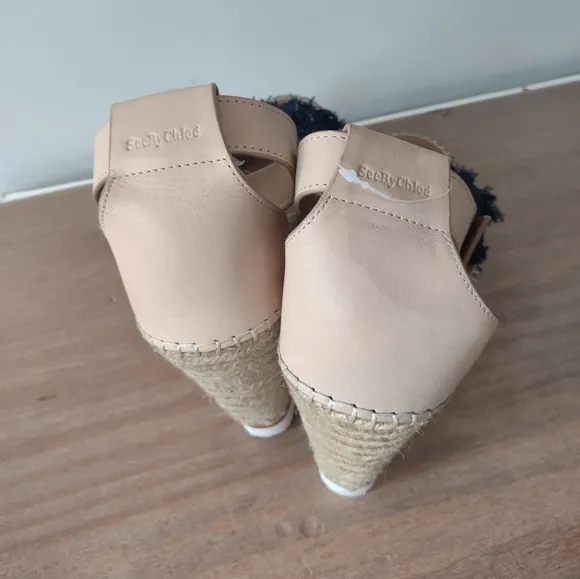 See By Chloé Glyn fringed wedge espadrille wedge sandals nwob 10.5