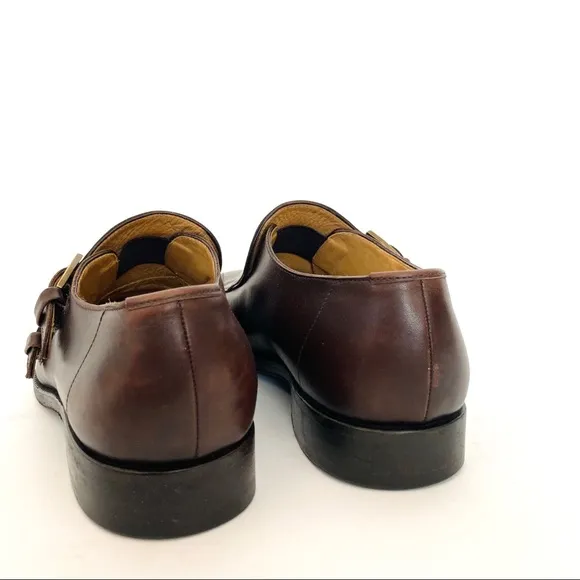 SERGIO ROSSI MENS BROWN LEATHER LOAFERS SIZE 8