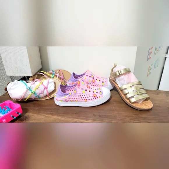 Set of 3 Toddler girl summer shoes size 11c