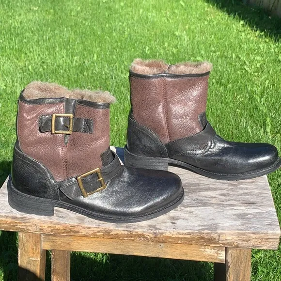 Shearling Lined Moto Boots TRASK Brenna
