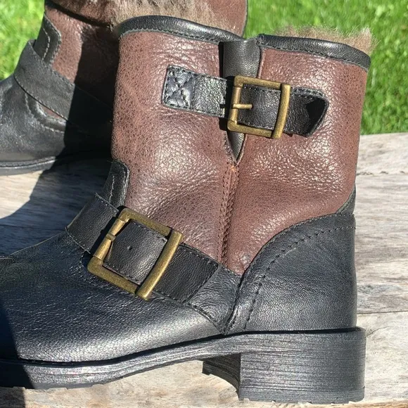 Shearling Lined Moto Boots TRASK Brenna
