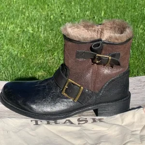 Shearling Lined Moto Boots TRASK Brenna