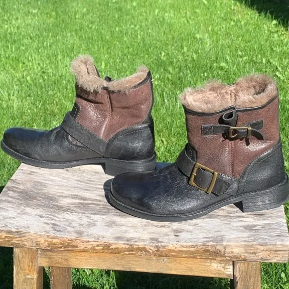 Shearling Lined Moto Boots TRASK Brenna
