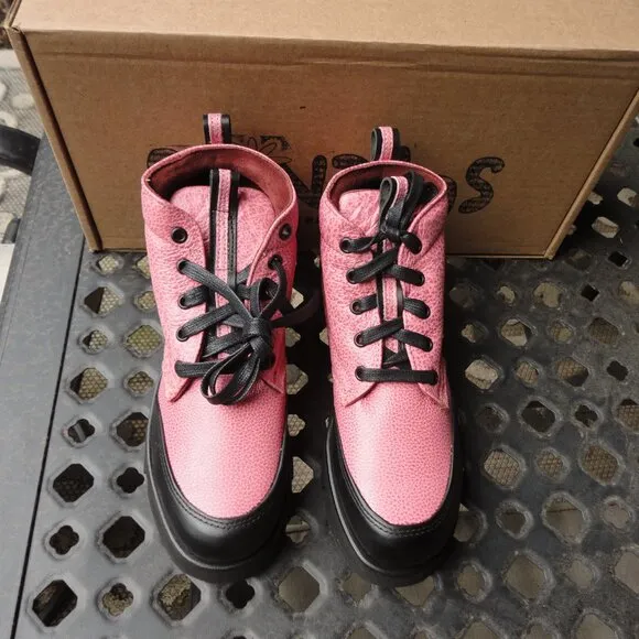 SHINDIGS Women's Pink Leather Hiking Boots Size 7B with Original Box