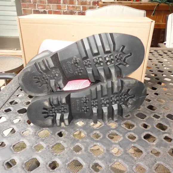 SHINDIGS Women's Pink Leather Hiking Boots Size 7B with Original Box