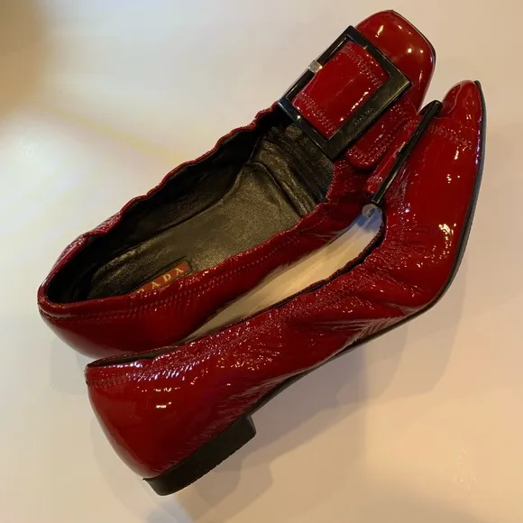 Shoes, flats - Prada Authentic red patent, stretch ballerina
