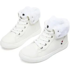 Shupua Ankle Boots Women White Polyurethane  Lace Up Combat Winter Fashion Snow