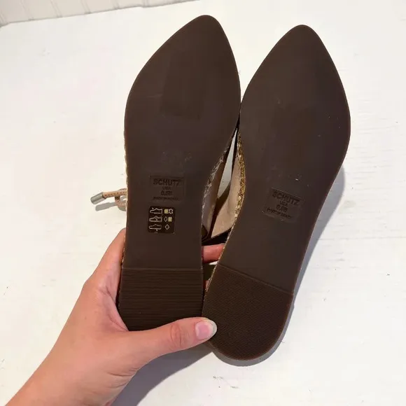 Shutz Laba Slingback Ankle Tie Classic Girly Bohemian Espadrille Flats 8.5