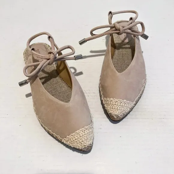 Shutz Laba Slingback Ankle Tie Classic Girly Bohemian Espadrille Flats 8.5