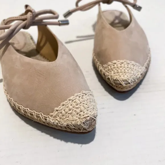 Shutz Laba Slingback Ankle Tie Classic Girly Bohemian Espadrille Flats 8.5