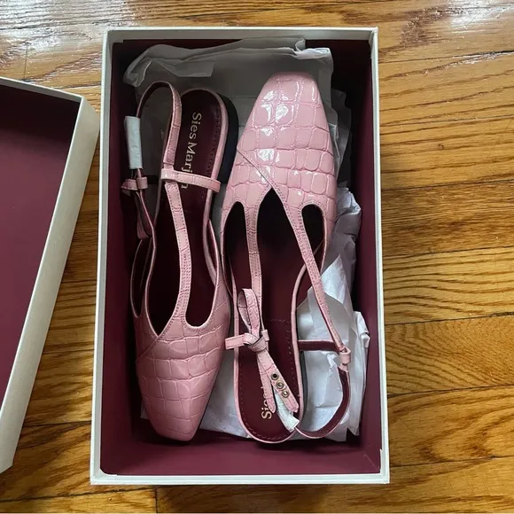 Sies Marjan Anika patent croc flats, brand new with original box!