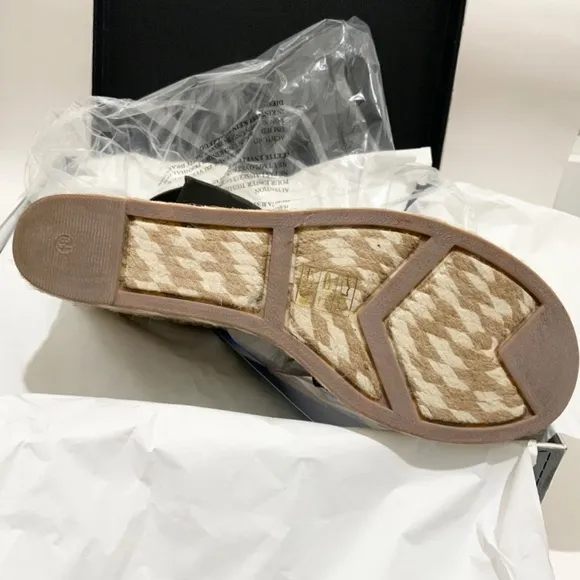 SIGERSON MORRISON Arien platform wedge Espadrilles Beige Nude leather sandal 8.5