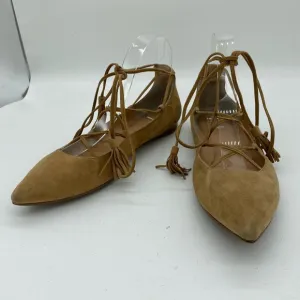 Sigerson Morrison Gladiator Lace Up Suede Point Toe Flats Brown Womens Size 7 B