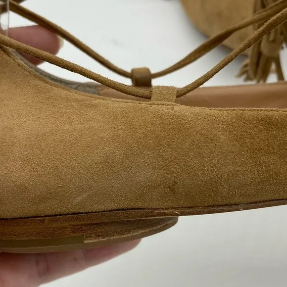 Sigerson Morrison Gladiator Lace Up Suede Point Toe Flats Brown Womens Size 7 B