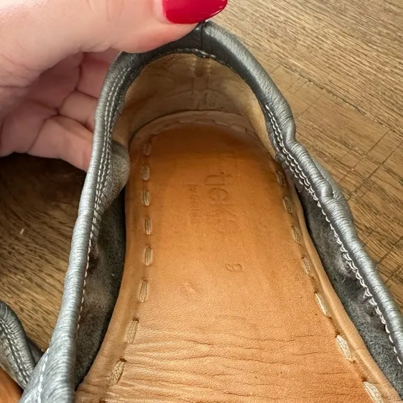 Silver Ballet Flats