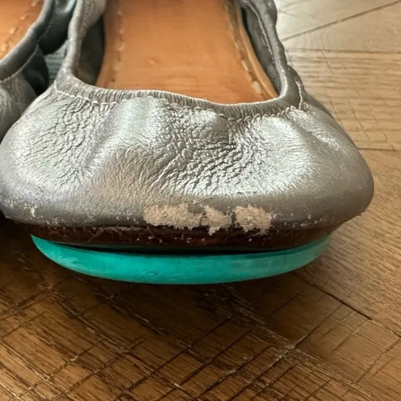 Silver Ballet Flats